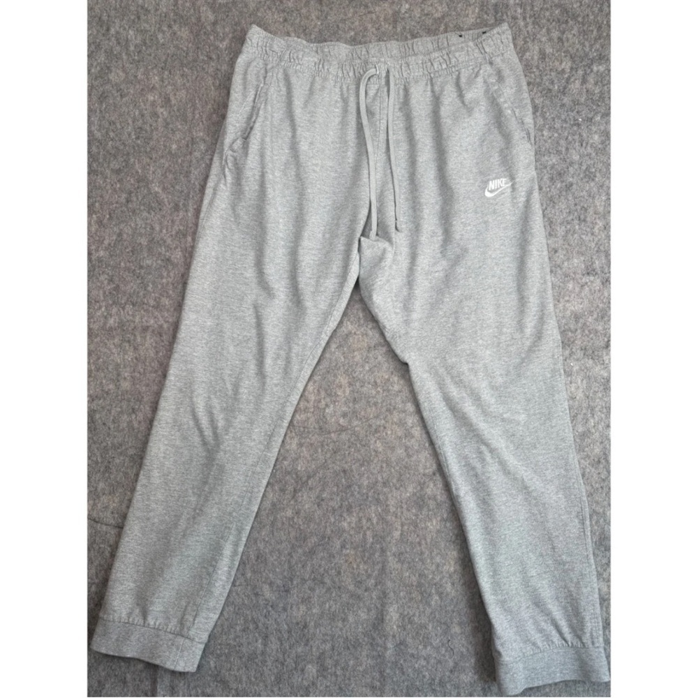 Nike Club Fleece Joggers Pants Mens W32 Heather Gray Drawstring Waist Sportswear